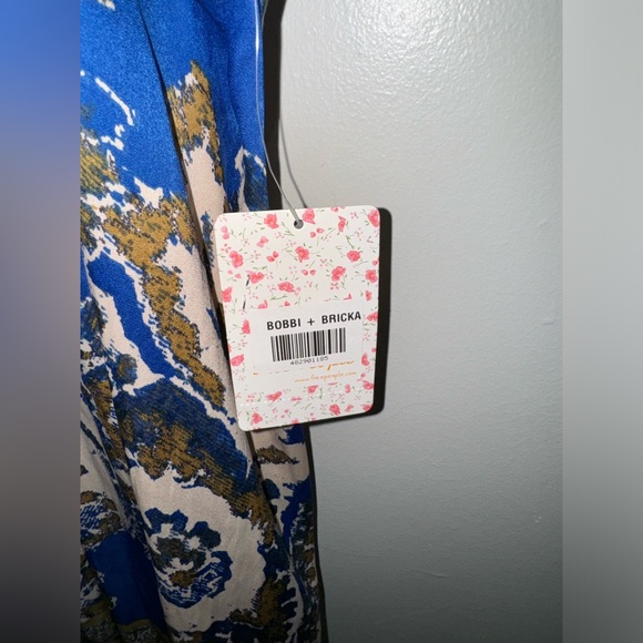 Free People Say You Love Me Blue Multi Mini Dress Sz Small NEW - Picture 6 of 7